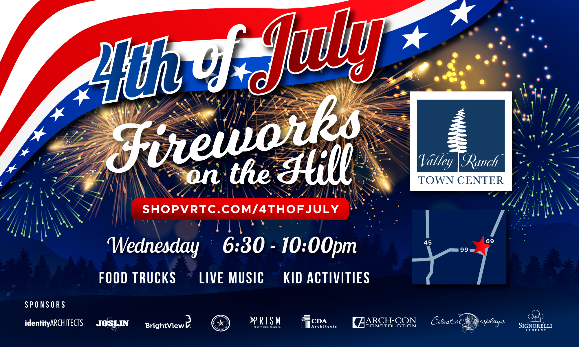 4th of July Fireworks on the Hill at Valley Ranch Town Center