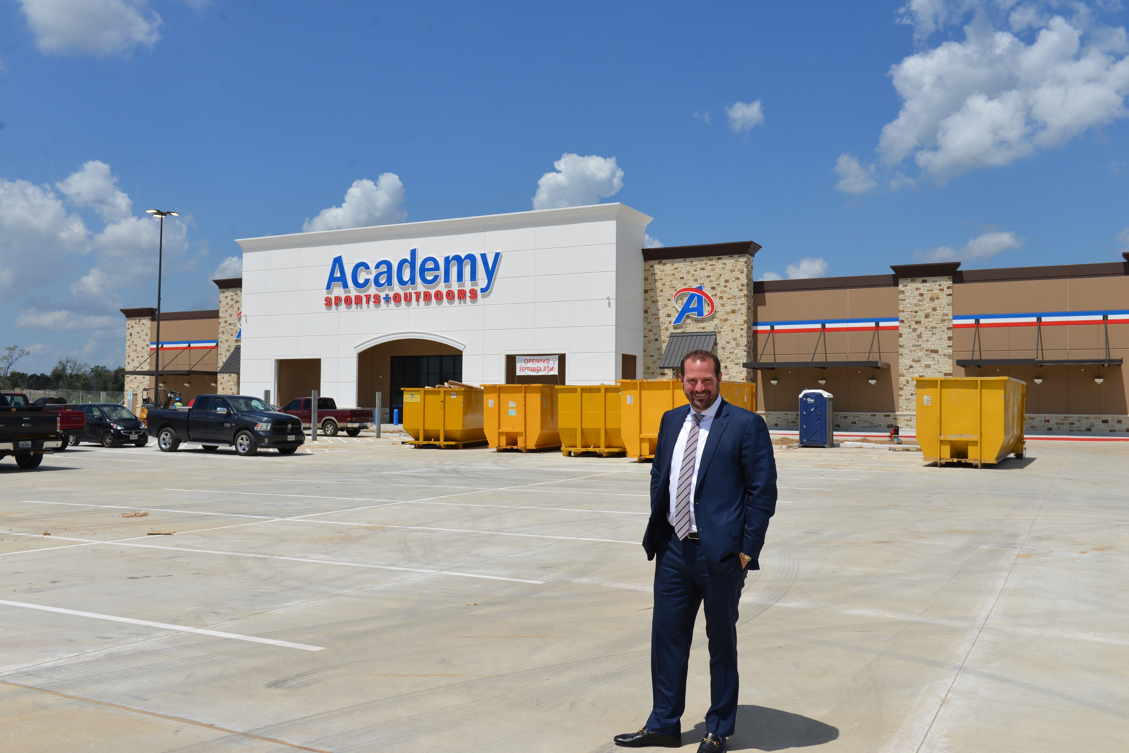 Danny Signorelli, CEO/President of The Signorelli Company in front of Academy Sports + Outdoors in Valley Ranch Town Center
